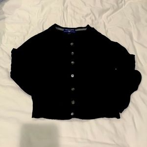 Black Cropped Top Button Down GAP Cardigan Sweater made with Cashmere